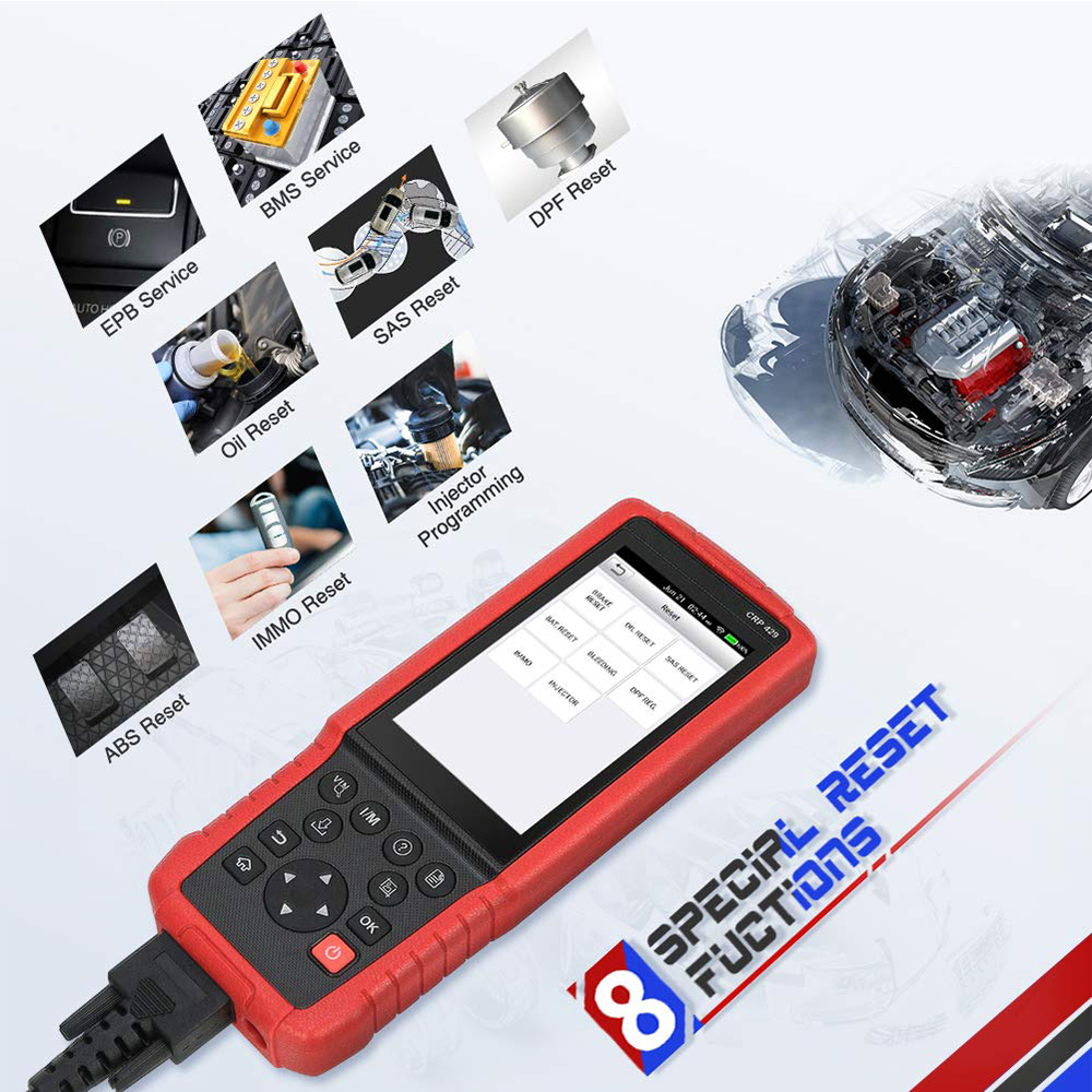 Launch - LAUNCH CRP429 OBD2 Scanner Diagnostic Scan Tool SRS ABS Full System Code Reader Reset Functions of Oil Reset, EPB, BMS,